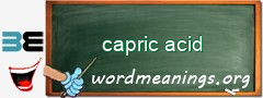 WordMeaning blackboard for capric acid